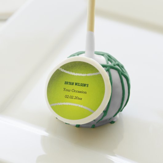 Sports Party Tennis theme Personalized cake pops (Front Insitu)