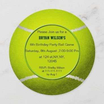 Sports Party Tennis theme Personalized Invites
