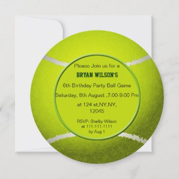 Sports Party Tennis theme Personalized Invites