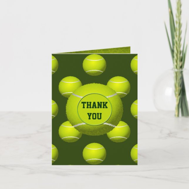 Sports Party Tennis theme Personalized Thank You (Front)