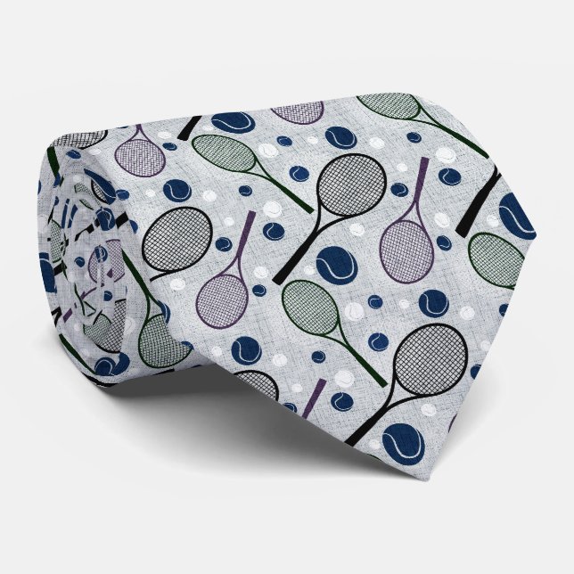 Sports pattern for tennis fans. neck tie (Rolled)