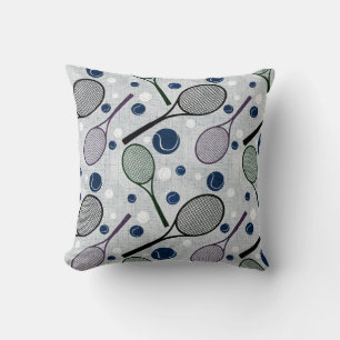 Sports pattern for tennis fans. throw pillow