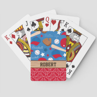 SPORTS Personalize Name Baseball Fan Fun Pattern Poker Cards