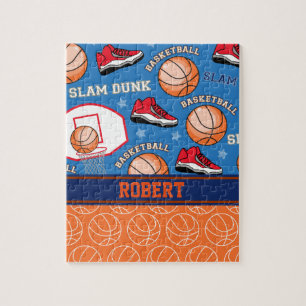 SPORTS Personalized Name Basketball Fan Pattern Jigsaw Puzzle