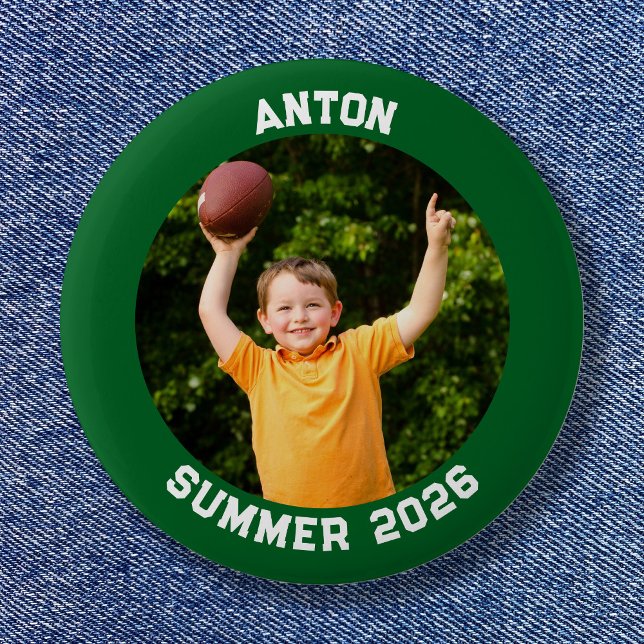 Sports Photo Forest Green Border Button (Sports Photo Forest Green Border Button)