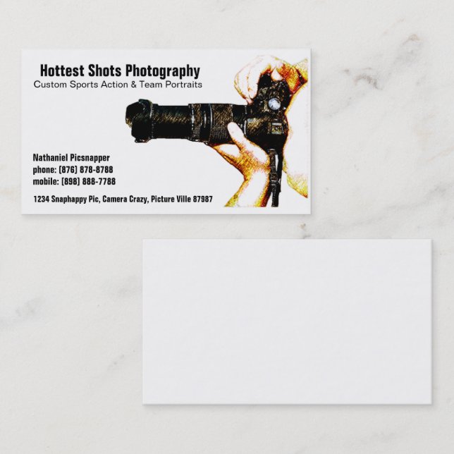 Sports Photographer - Man & Camera Business Card | Zazzle