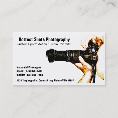 Sports Photographer _ Man  Camera  Business Card