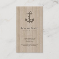 Sports Physician - Nautical Anchor Wood Business Card
