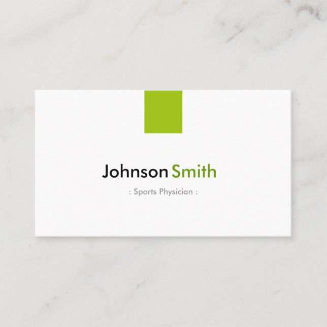 Sports Physician - Simple Mint Green Business Card (Front)