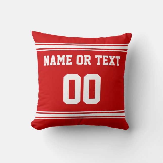 Sports Pillow with YOUR COLORS, NAME and NUMBER (Front)