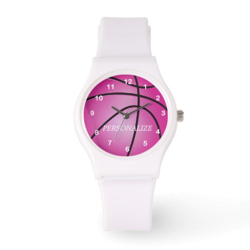 Sports Pink Basketball  DIY Name Watch