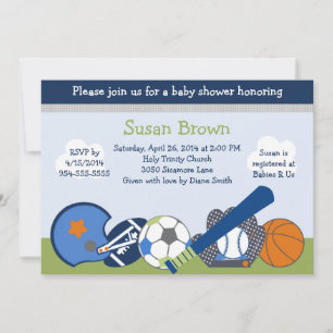 Sports Player Baby Shower Invitation