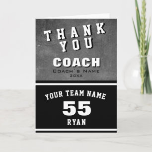 Sports Player Black Chalkboard Thank you Coach