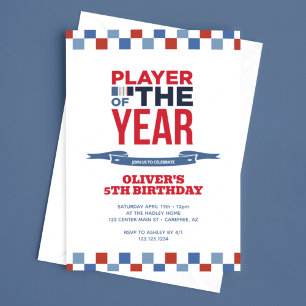 Sports Player Kid's Birthday Party Invitation