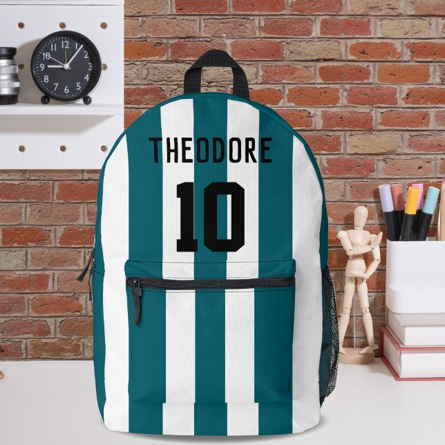 Sports Player Name and Number Monogram Printed Backpack (Creator Uploaded)