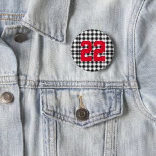 Sports Player NUMBER Team Colors Fan Club Fun Button