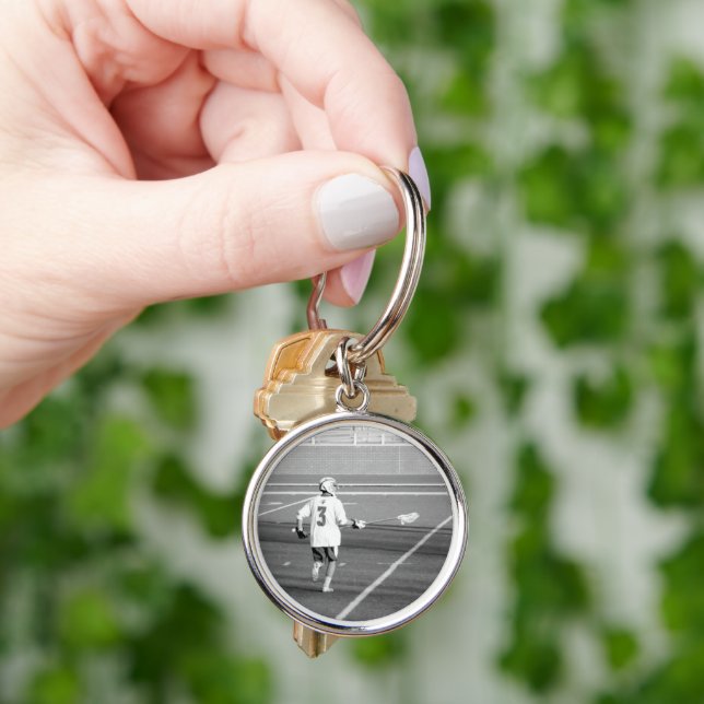 Sports Player PHOTO Lacrosse Mom Team Fan Club Fun Keychain (Hand)