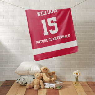 Sports Player Red and Black Baby Blanket