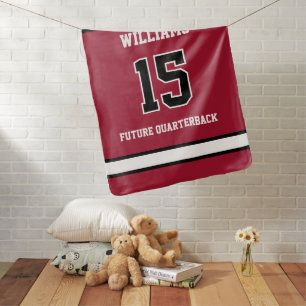 Sports Player Red and Black Baby Blanket
