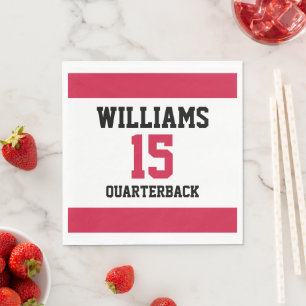 Sports Player Red and Black Napkins