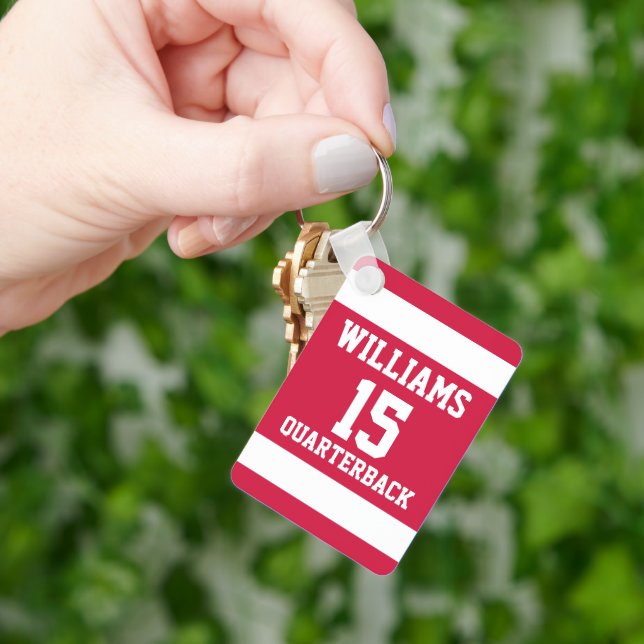 Sports Player Red and White Keychain (Hand)
