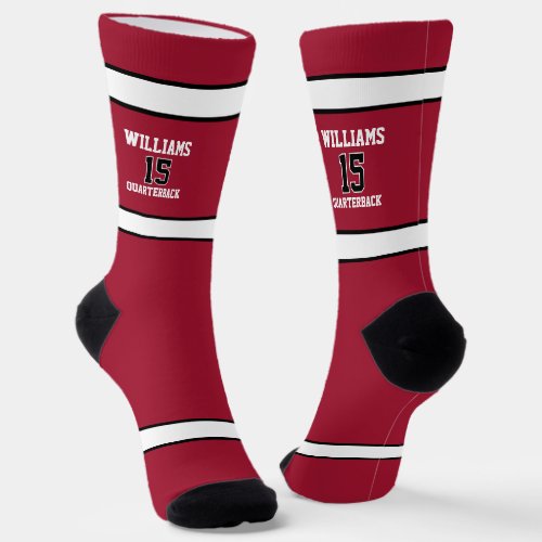 Sports Player Red and White Socks