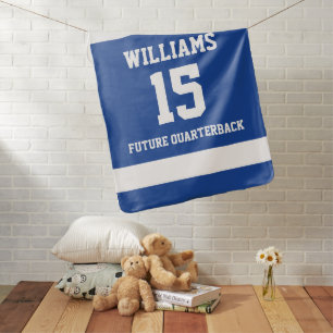 Sports Player Royal Blue and White Baby Blanket