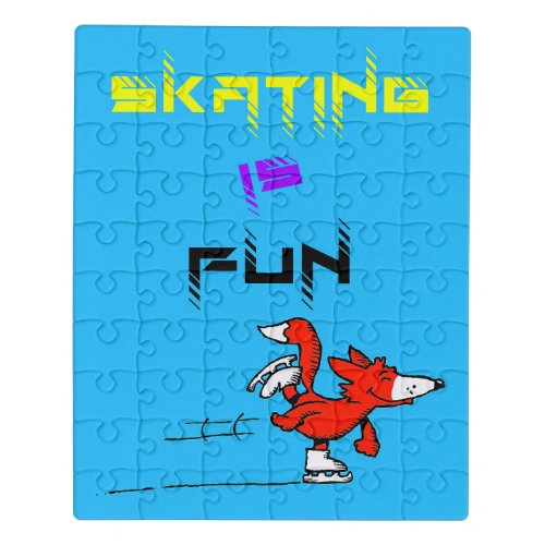 Sports Puppy Figure Fox Buddy Skating Jigsaw Puzzle