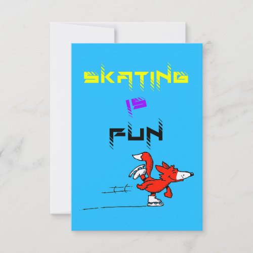 Sports Puppy Figure Fox Buddy Skating Note Card