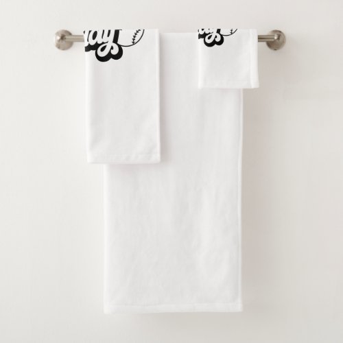 Sports quote game day bath towel set