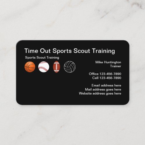 Sports Scout Training School Business Card