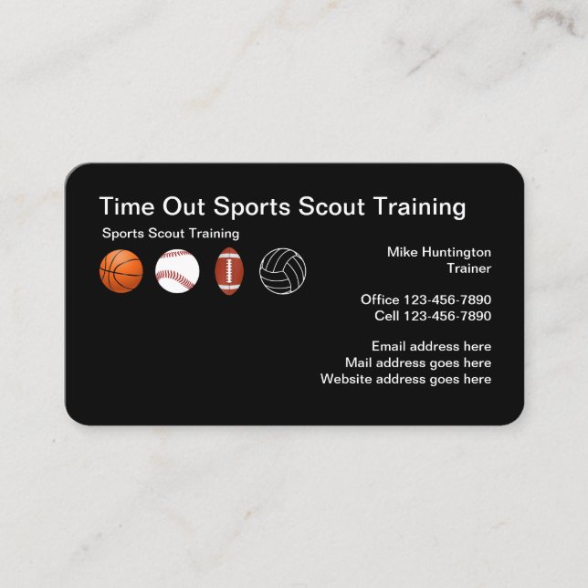 Sports Scout Training School Business Card (Front)
