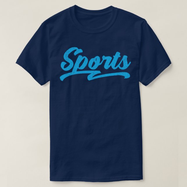 sports script typography blue T-Shirt (Design Front)