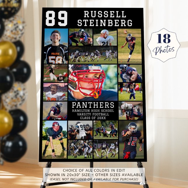Sports Senior Graduation 18 Photo Collage Foam Board (Creator Uploaded)