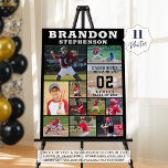 Sports Senior Night 11 Photo Collage Personalized Foam Board<br><div class="desc">Honor and celebrate your high school sports senior on Seniors Night, at the athletics awards banquet or display at his or her graduation party this photo collage board with 11 pictures and personalized with your custom text in your choice of text and background colors (shown in white text on black)....</div>