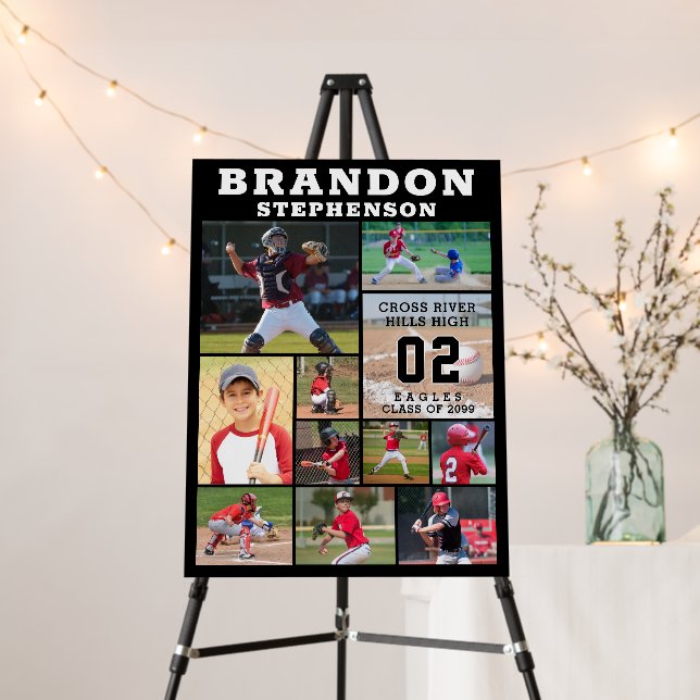 Sports Senior Night 11 Photo Collage Personalized Foam Board (In Situ (Stand))