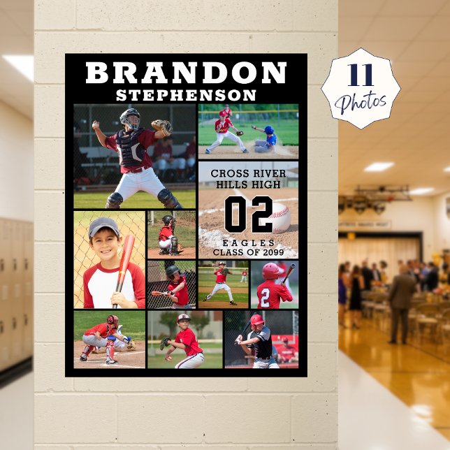 Sports Senior Night 11 Photo Collage Personalized Poster (Creator Uploaded)