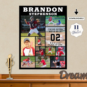 Sports Senior Night 11 Photo Collage Personalized Poster