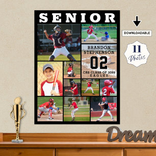Sports Senior Night 11 Photo Collage Personalized Poster