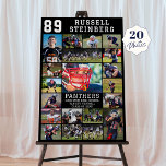 Sports Senior Night Graduation 20 Photo Collage Foam Board<br><div class="desc">Recognize and celebrate your high school senior athlete with this easy-to-personalize custom photo collage template printed on foamboard for easy display. Designed with 20 pictures and featuring your athlete's name, jersey number, team name, mascot and/or class year. Choose text and background colors to coordinate with school or party theme colors...</div>