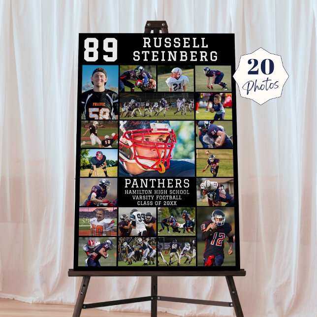 Sports Senior Night Graduation 20 Photo Collage Foam Board (Creator Uploaded)