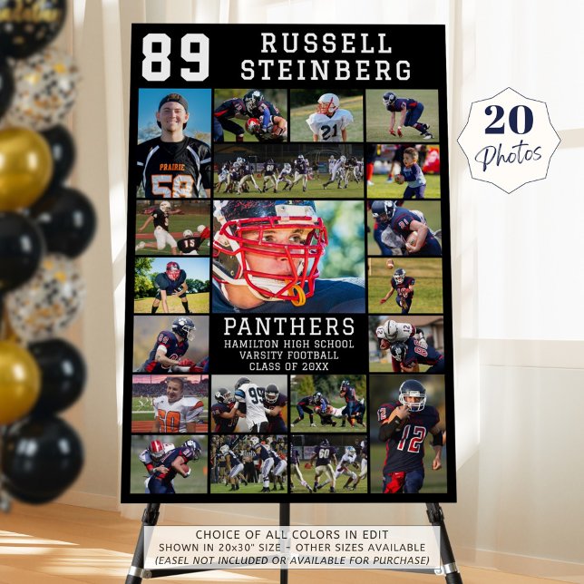 Sports Senior Night Graduation 20 Photo Collage Foam Board (Creator Uploaded)