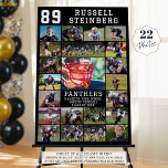 Sports Senior Night Graduation 22 Photo Collage Foam Board<br><div class="desc">Honor and celebrate your high school sports senior on Seniors Night, at the athletics awards banquet or display at his or her graduation party this photo collage board with 22 pictures and personalized with your player's number, initials or school monogram, name and your custom text in your choice of text...</div>