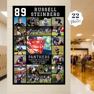 Sports Senior Night Graduation 22 Photo Collage Poster