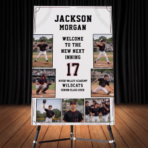 Sports Senior Night Graduation Baseball Stitches Foam Board