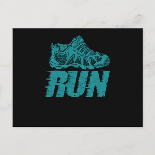 Sports Shoe Run Funny Running Sprint Jogging Postcard