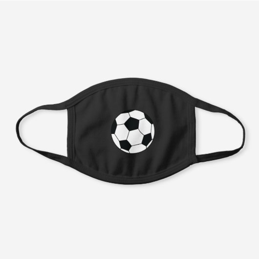Sports Soccer Athletic Black Cotton Face Mask (Front)