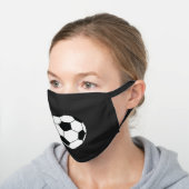 Sports Soccer Athletic Black Cotton Face Mask (Angled)