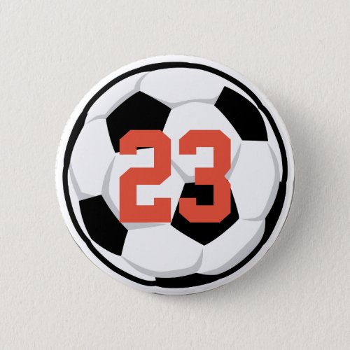 Sports Soccer Ball Player Number Team Spirit Fan Button