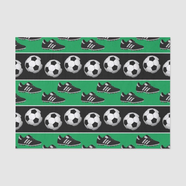Sports soccer ball shoes party tissue paper (Front)